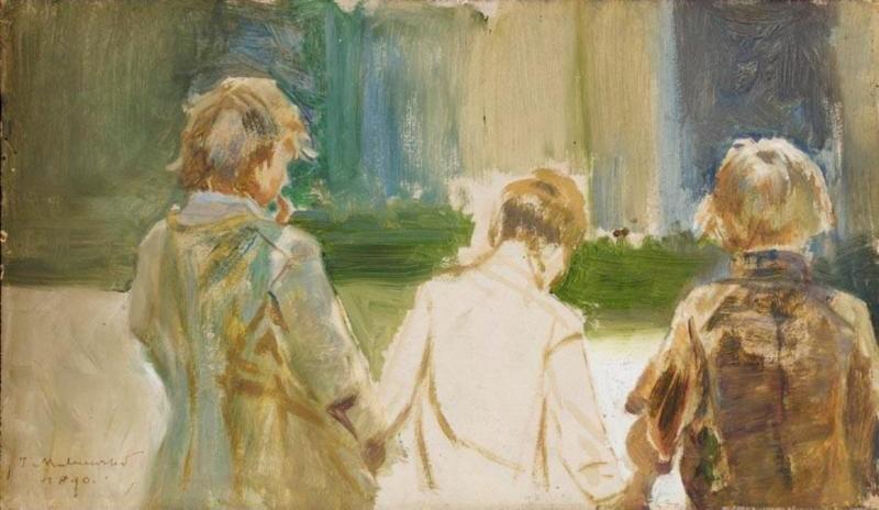 Wikioo.org - The Encyclopedia of Fine Arts - Painting, Artwork by Jacek Malczewski - Study of Three Young Boys