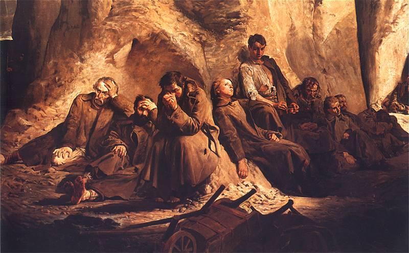 Wikioo.org - The Encyclopedia of Fine Arts - Painting, Artwork by Jacek Malczewski - Sunday in the mine