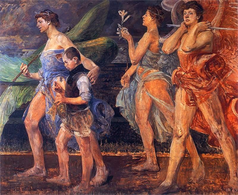 WikiOO.org - אנציקלופדיה לאמנויות יפות - ציור, יצירות אמנות Jacek Malczewski - Tobias and the Angels