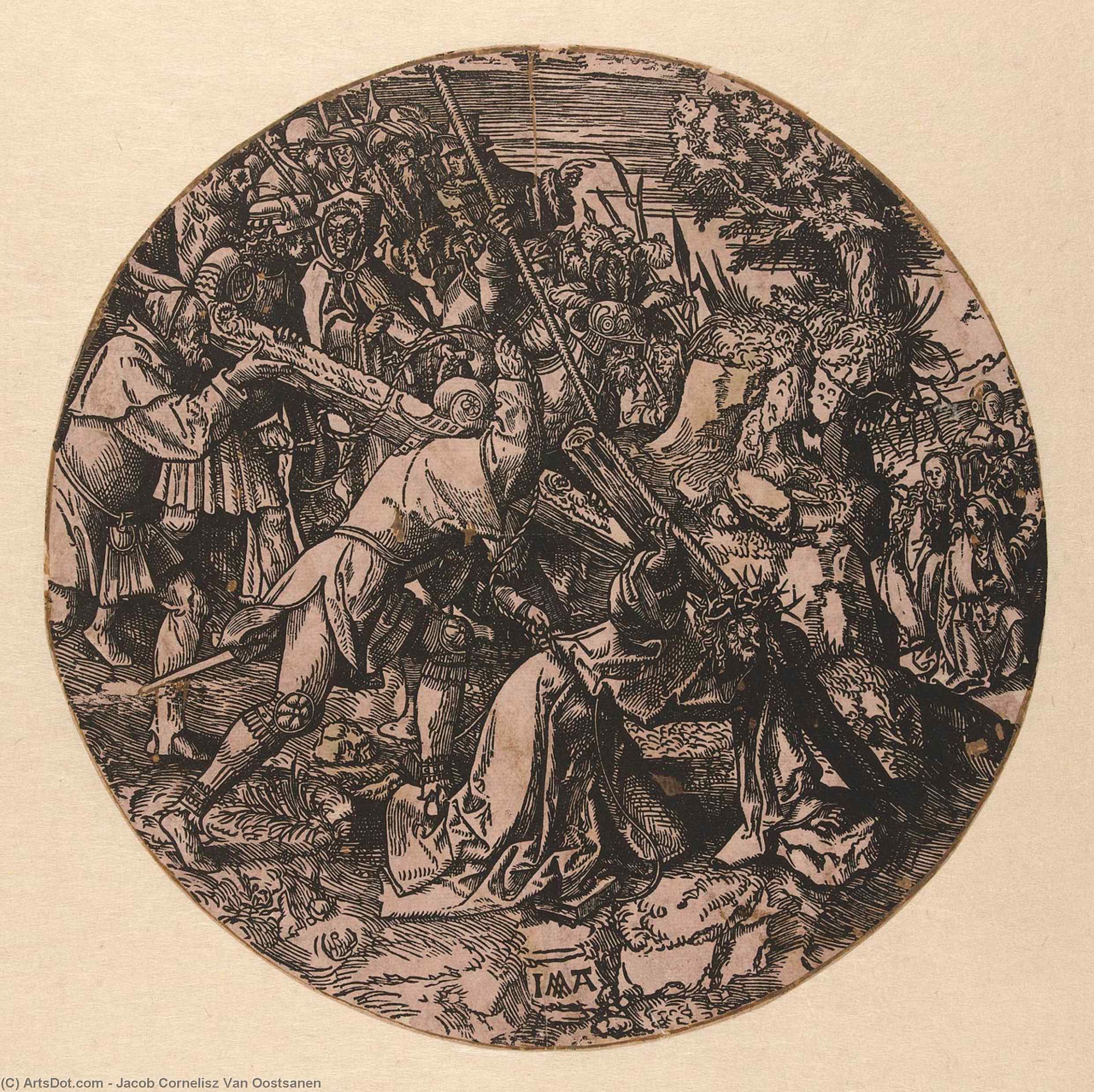 Wikioo.org – L'Enciclopedia delle Belle Arti - Pittura, Opere di Jacob Cornelisz Van Oostsanen - Kruisdraging