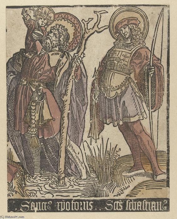 WikiOO.org - Enciklopedija dailės - Tapyba, meno kuriniai Jacob Cornelisz Van Oostsanen - The Saints Sebastian and Christopher