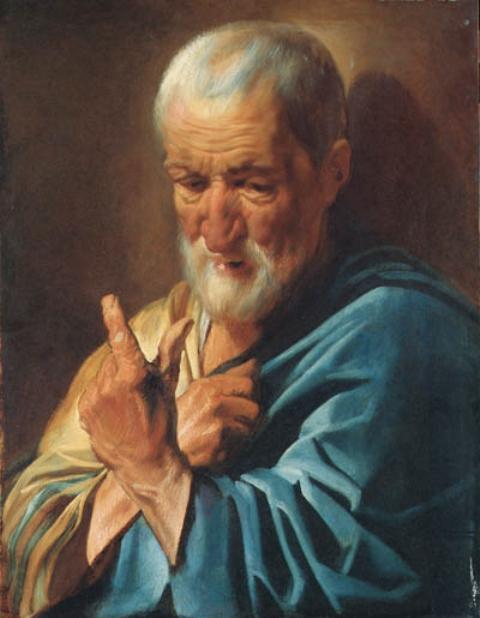 WikiOO.org - Encyclopedia of Fine Arts - Maľba, Artwork Jacob Jordaens - An old man with a raised finger