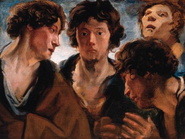 Wikioo.org - The Encyclopedia of Fine Arts - Painting, Artwork by Jacob Jordaens - Four studies of a Man's Head