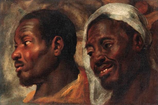 Wikioo.org - The Encyclopedia of Fine Arts - Painting, Artwork by Jacob Jordaens - Head studies of two African men