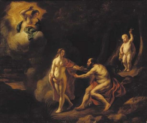 Wikioo.org - The Encyclopedia of Fine Arts - Painting, Artwork by Jacob Jordaens - Jupiter and nymph, with Juno above