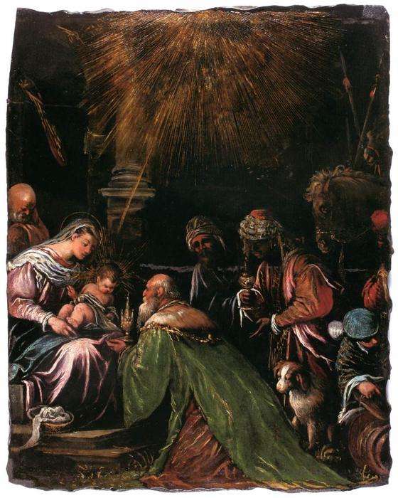 Wikioo.org - Bách khoa toàn thư về mỹ thuật - Vẽ tranh, Tác phẩm nghệ thuật Jacopo Bassano (Jacopo Da Ponte) - Adoration of the Magi