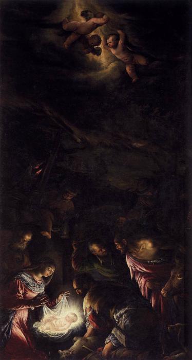 Wikioo.org – L'Encyclopédie des Beaux Arts - Peinture, Oeuvre de Jacopo Bassano (Jacopo Da Ponte) - D adoration of bergers 2