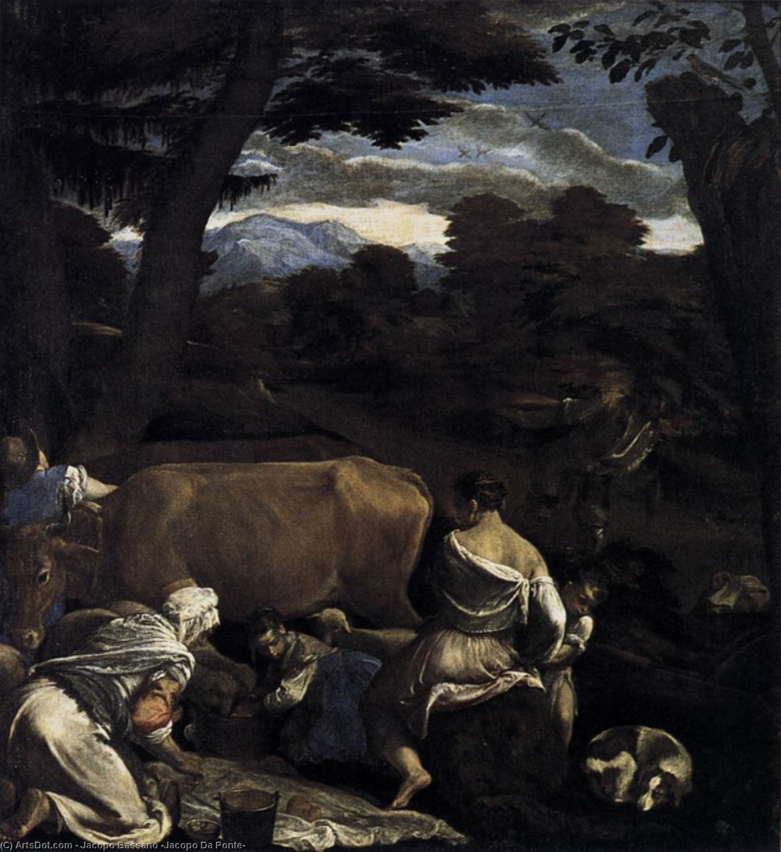 Wikioo.org - The Encyclopedia of Fine Arts - Painting, Artwork by Jacopo Bassano (Jacopo Da Ponte) - Pastoral Scene