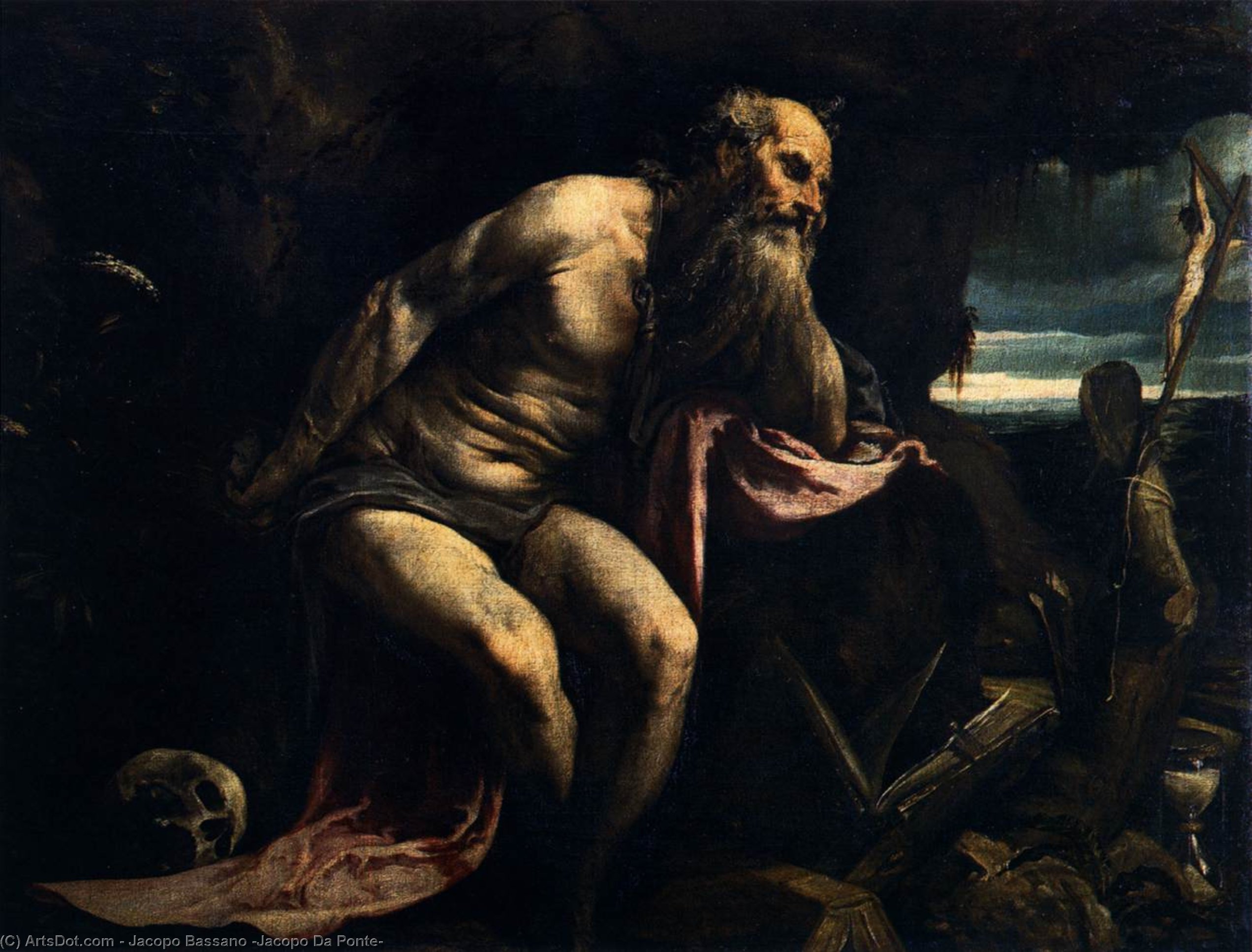 WikiOO.org – 美術百科全書 - 繪畫，作品 Jacopo Bassano (Jacopo Da Ponte) - 圣杰罗姆