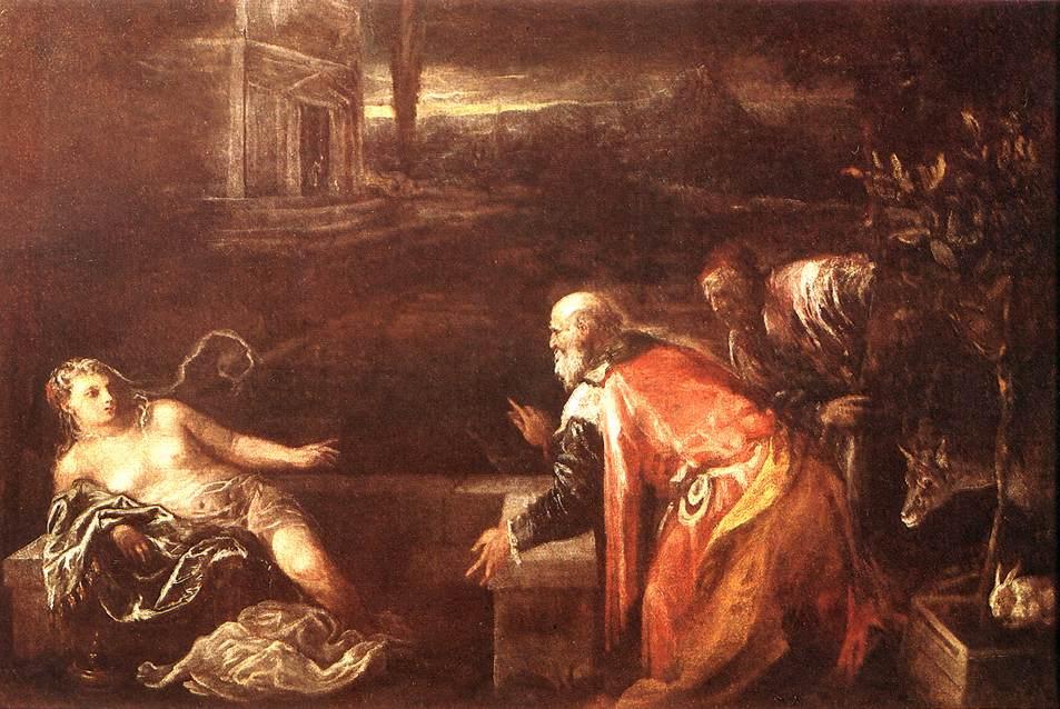 WikiOO.org – 美術百科全書 - 繪畫，作品 Jacopo Bassano (Jacopo Da Ponte) - 苏珊娜和长者
