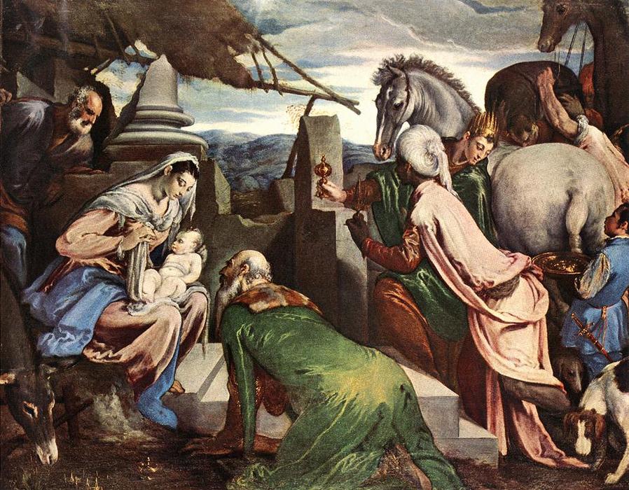 WikiOO.org - 百科事典 - 絵画、アートワーク Jacopo Bassano (Jacopo Da Ponte) - ザー 三 マギ