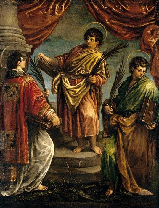 Wikioo.org - The Encyclopedia of Fine Arts - Painting, Artwork by Jacopo Bassano (Jacopo Da Ponte) - Three Martyr Saints