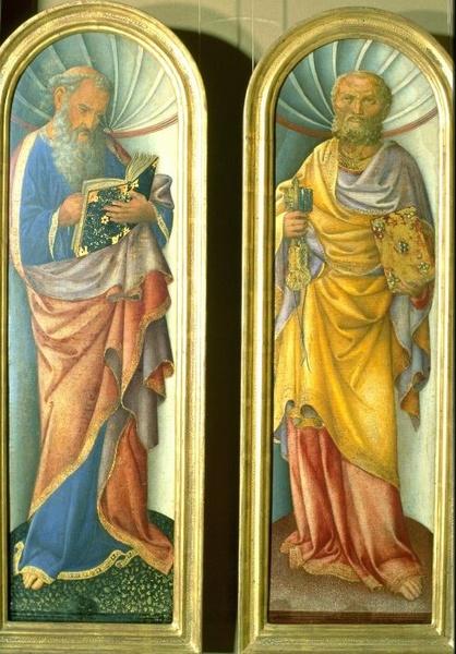 Wikioo.org - The Encyclopedia of Fine Arts - Painting, Artwork by Jacopo Bellini - Johannes der Evangelist, Der Apostel Petrus