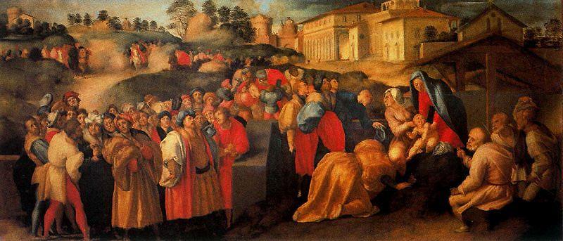 WikiOO.org - Encyclopedia of Fine Arts - Festés, Grafika Jacopo Carucci (Pontormo) - Adoration of the Magi