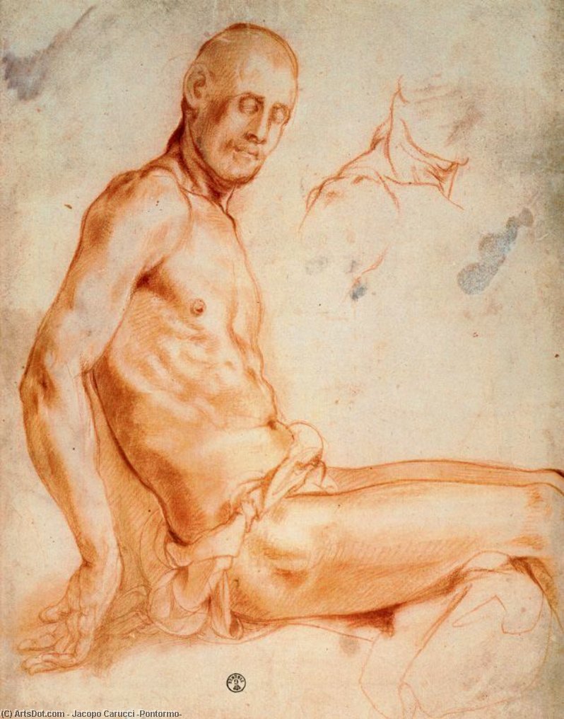 WikiOO.org - Güzel Sanatlar Ansiklopedisi - Resim, Resimler Jacopo Carucci (Pontormo) - Christ seated, as a nude figure