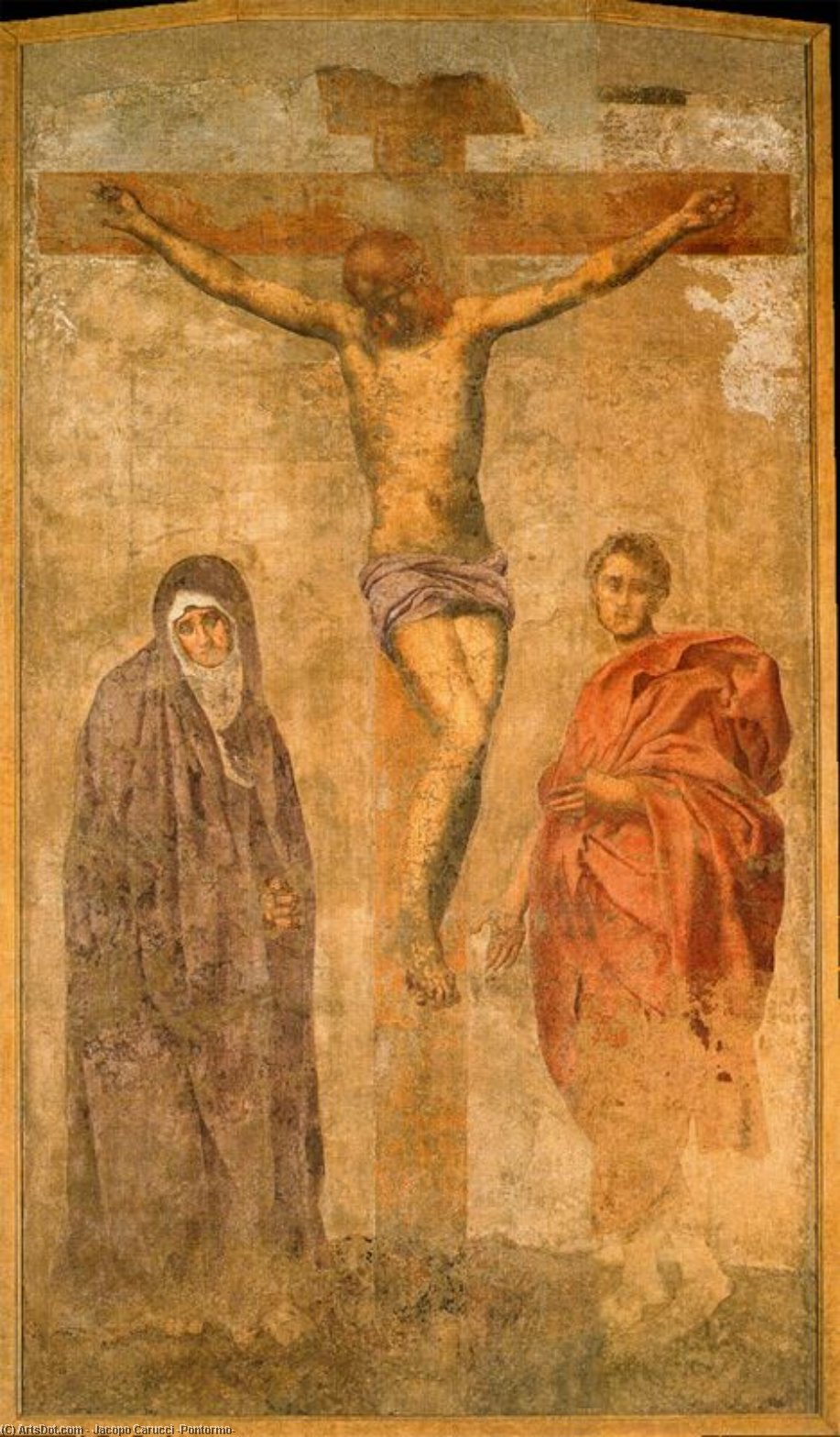 WikiOO.org - Енциклопедия за изящни изкуства - Живопис, Произведения на изкуството Jacopo Carucci (Pontormo) - Crucifixion with the virgin and St. John