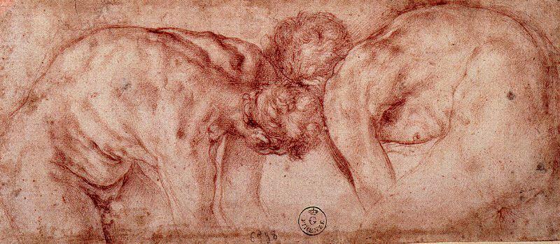 WikiOO.org - Encyclopedia of Fine Arts - Maleri, Artwork Jacopo Carucci (Pontormo) - Figure study 1