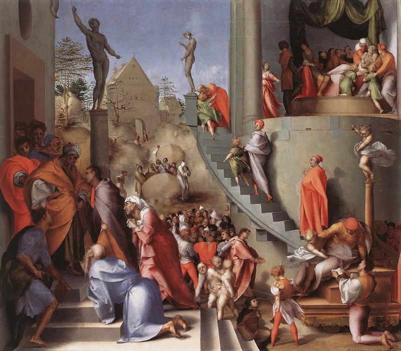 WikiOO.org - Encyclopedia of Fine Arts - Maalaus, taideteos Jacopo Carucci (Pontormo) - Joseph in Egypt