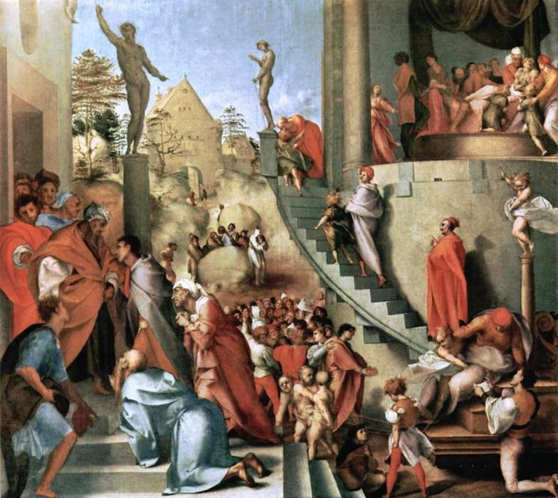 Wikioo.org - The Encyclopedia of Fine Arts - Painting, Artwork by Jacopo Carucci (Pontormo) - Joseph with Jacob in Egypt