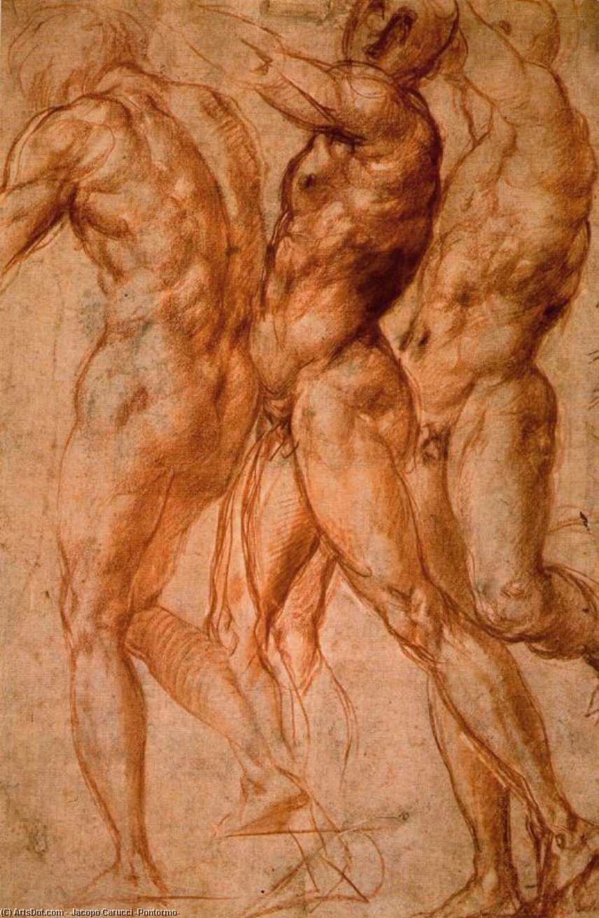 WikiOO.org - Encyclopedia of Fine Arts - Malba, Artwork Jacopo Carucci (Pontormo) - Motion study for Joseph in Egypt