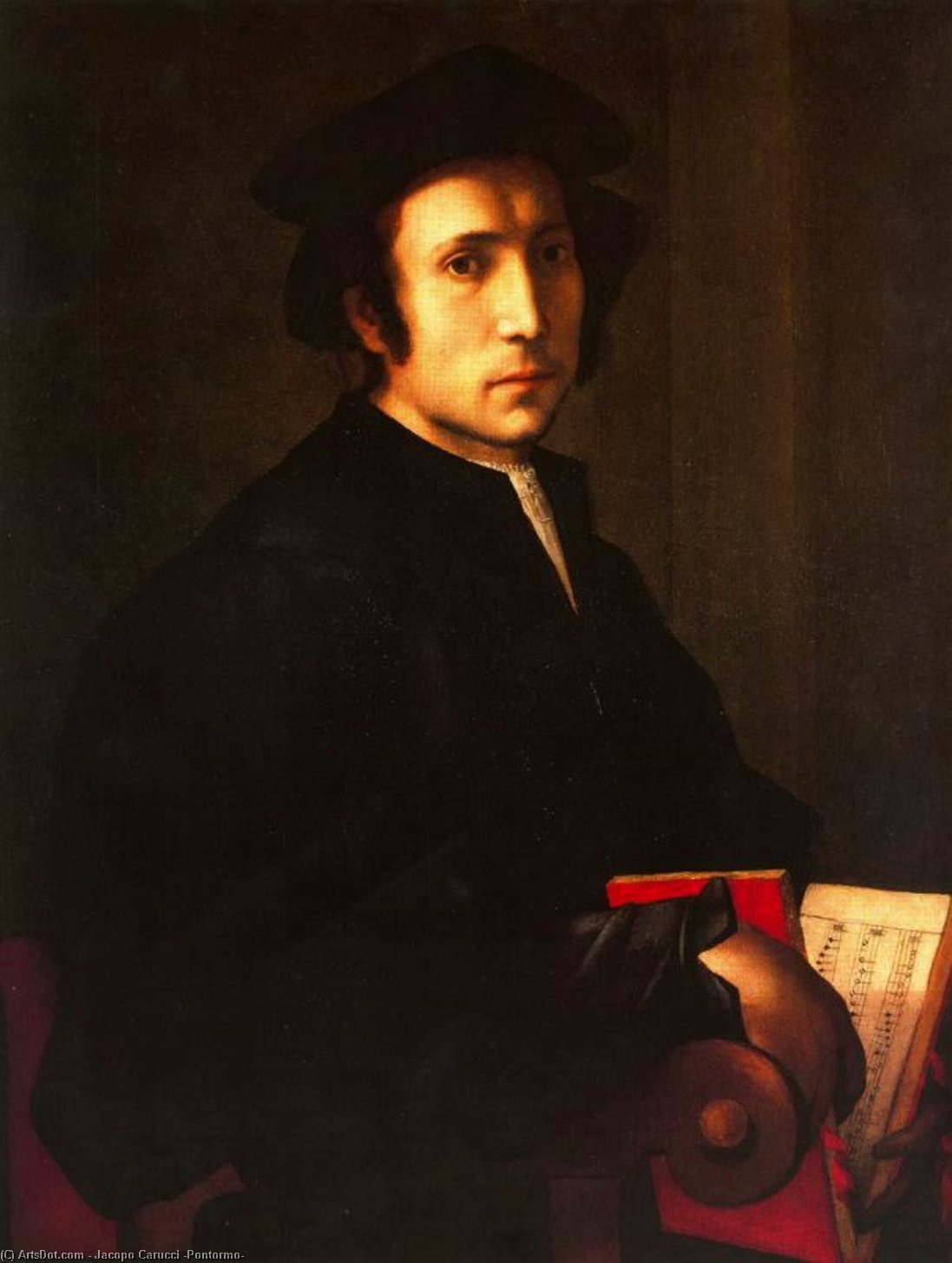 Wikioo.org - สารานุกรมวิจิตรศิลป์ - จิตรกรรม Jacopo Carucci (Pontormo) - Portrait of a Musician