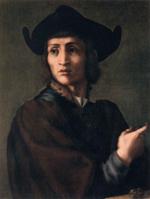 Wikioo.org - สารานุกรมวิจิตรศิลป์ - จิตรกรรม Jacopo Carucci (Pontormo) - Portrait of an Engraver of Semi-Precious Stones