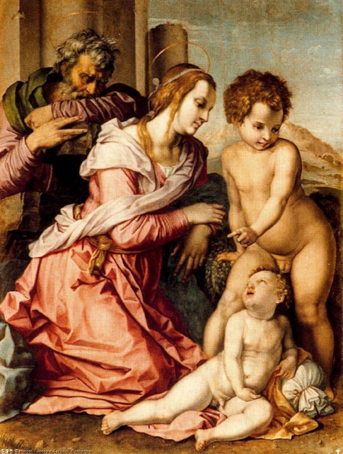 WikiOO.org - Encyclopedia of Fine Arts - Festés, Grafika Jacopo Carucci (Pontormo) - Sagrada Familia