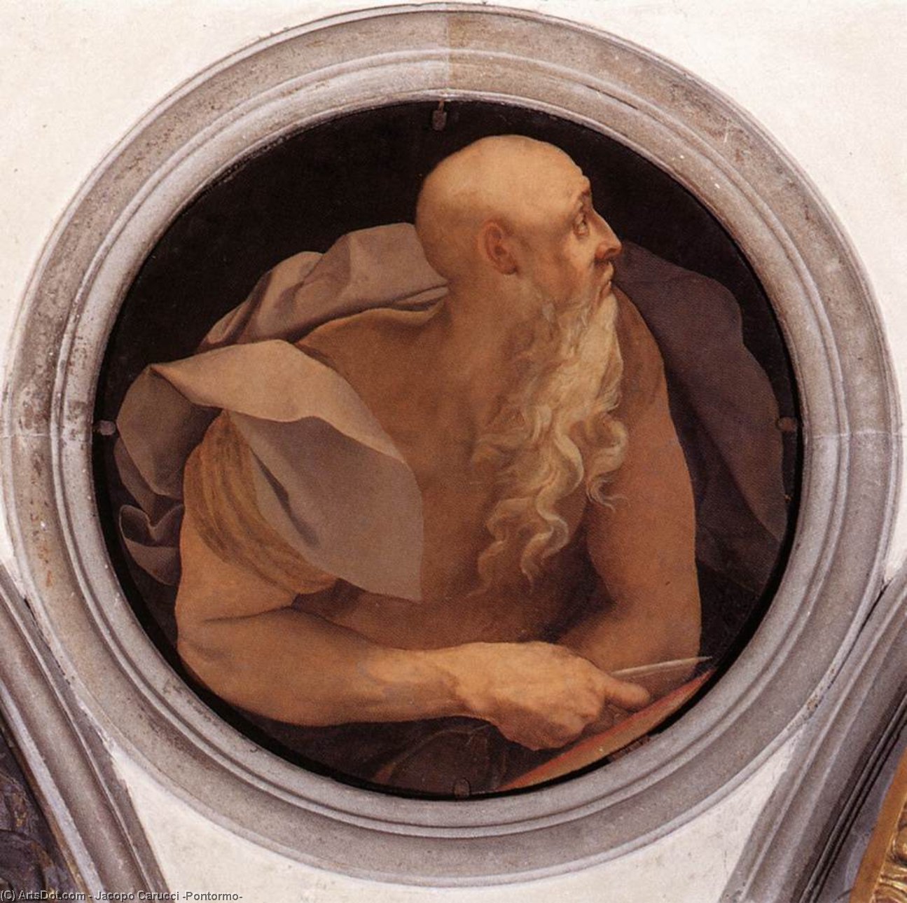 WikiOO.org - Εγκυκλοπαίδεια Καλών Τεχνών - Ζωγραφική, έργα τέχνης Jacopo Carucci (Pontormo) - St John the Evangelist