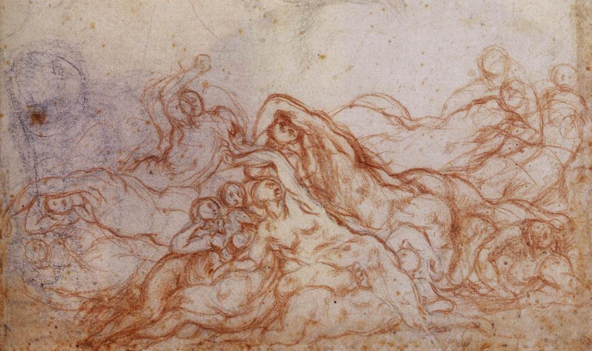 WikiOO.org - Енциклопедія образотворчого мистецтва - Живопис, Картини
 Jacopo Carucci (Pontormo) - Study for Deluge