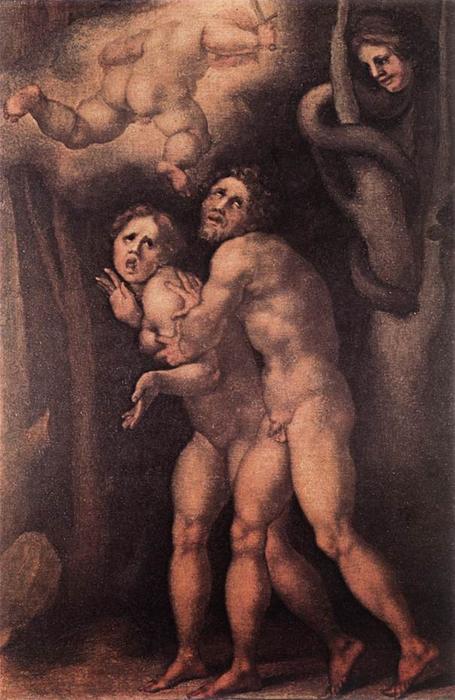 Wikioo.org – La Enciclopedia de las Bellas Artes - Pintura, Obras de arte de Jacopo Carucci (Pontormo) - La expulsión del Paraíso Terrenal