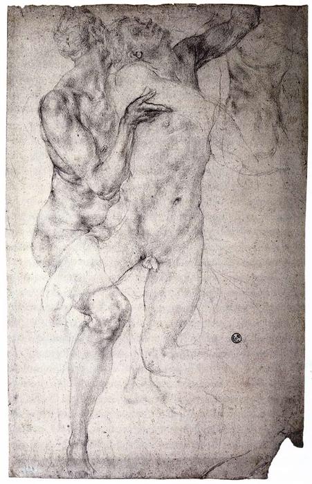 WikiOO.org - Εγκυκλοπαίδεια Καλών Τεχνών - Ζωγραφική, έργα τέχνης Jacopo Carucci (Pontormo) - Two nudes