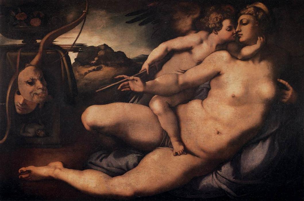 Wikioo.org - สารานุกรมวิจิตรศิลป์ - จิตรกรรม Jacopo Carucci (Pontormo) - Venus and Cupid