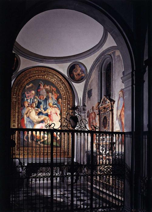 WikiOO.org - Encyclopedia of Fine Arts - Festés, Grafika Jacopo Carucci (Pontormo) - View of the Capponi Chapel