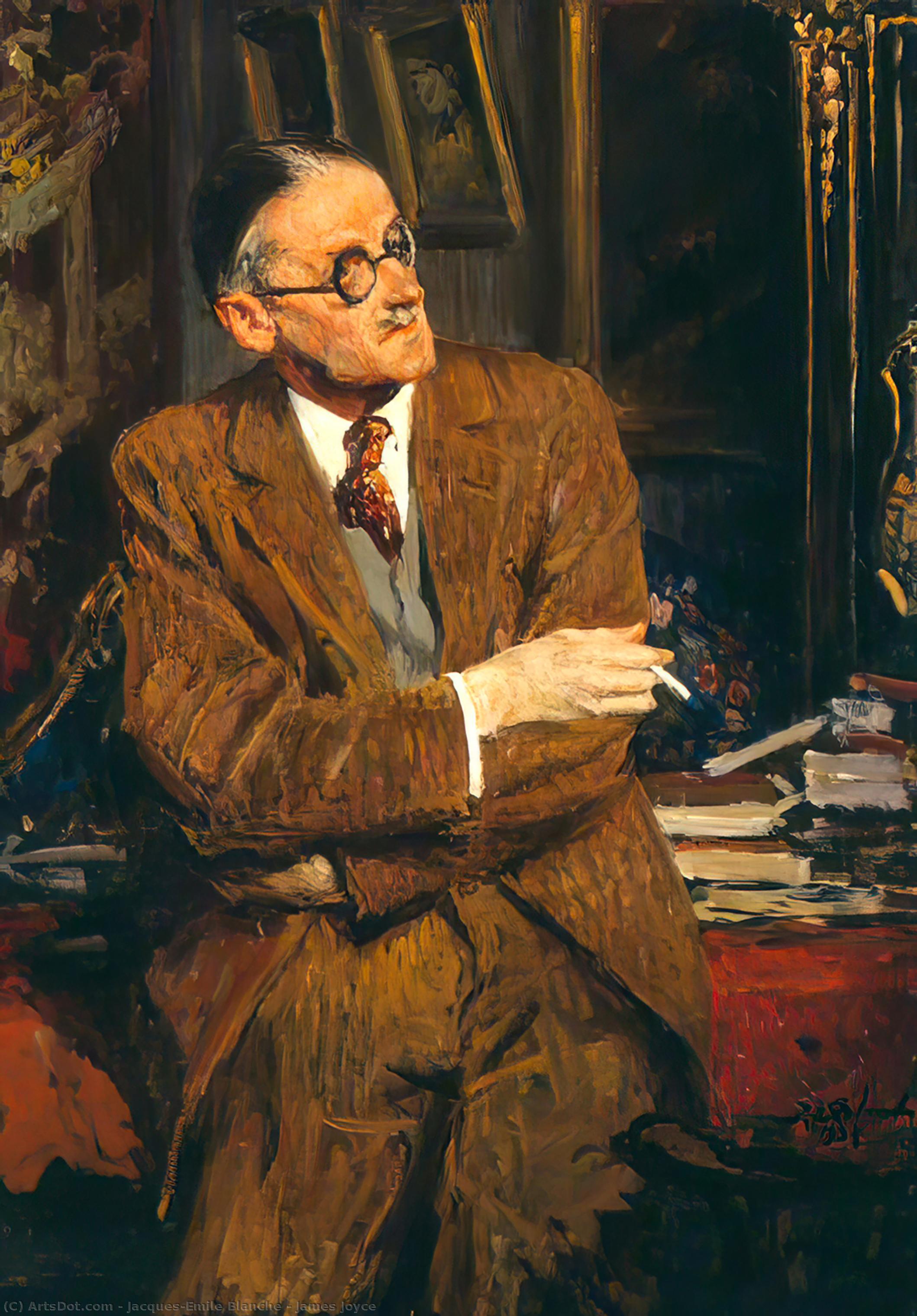 Wikioo.org - The Encyclopedia of Fine Arts - Painting, Artwork by Jacques-Emile Blanche - James Joyce
