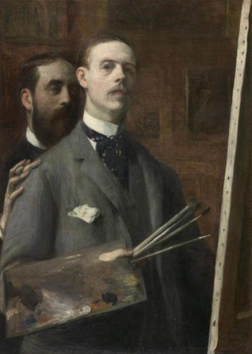 WikiOO.org - 백과 사전 - 회화, 삽화 Jacques-Emile Blanche - Self-Portrait with Raphael de Ochoa