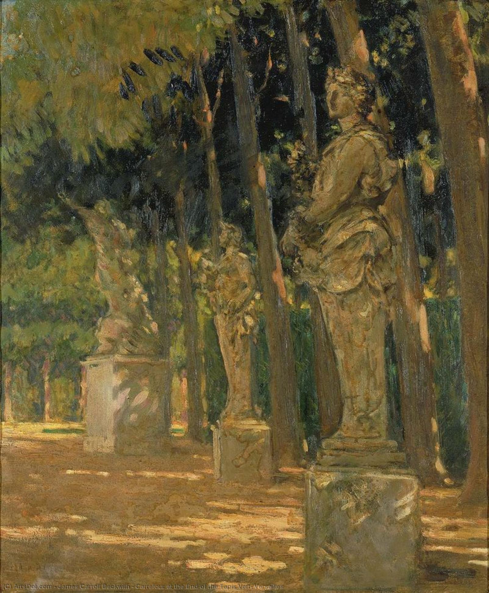 Wikioo.org - The Encyclopedia of Fine Arts - Painting, Artwork by James Carroll Beckwith - Carrefour at the End of the Tapis Vert, Versailles