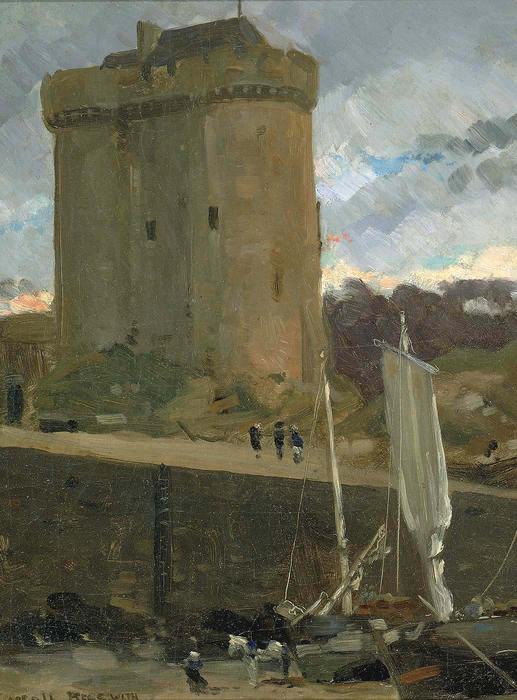 Wikioo.org - The Encyclopedia of Fine Arts - Painting, Artwork by James Carroll Beckwith - La Tour de Solidor at St. Severin, Normandy