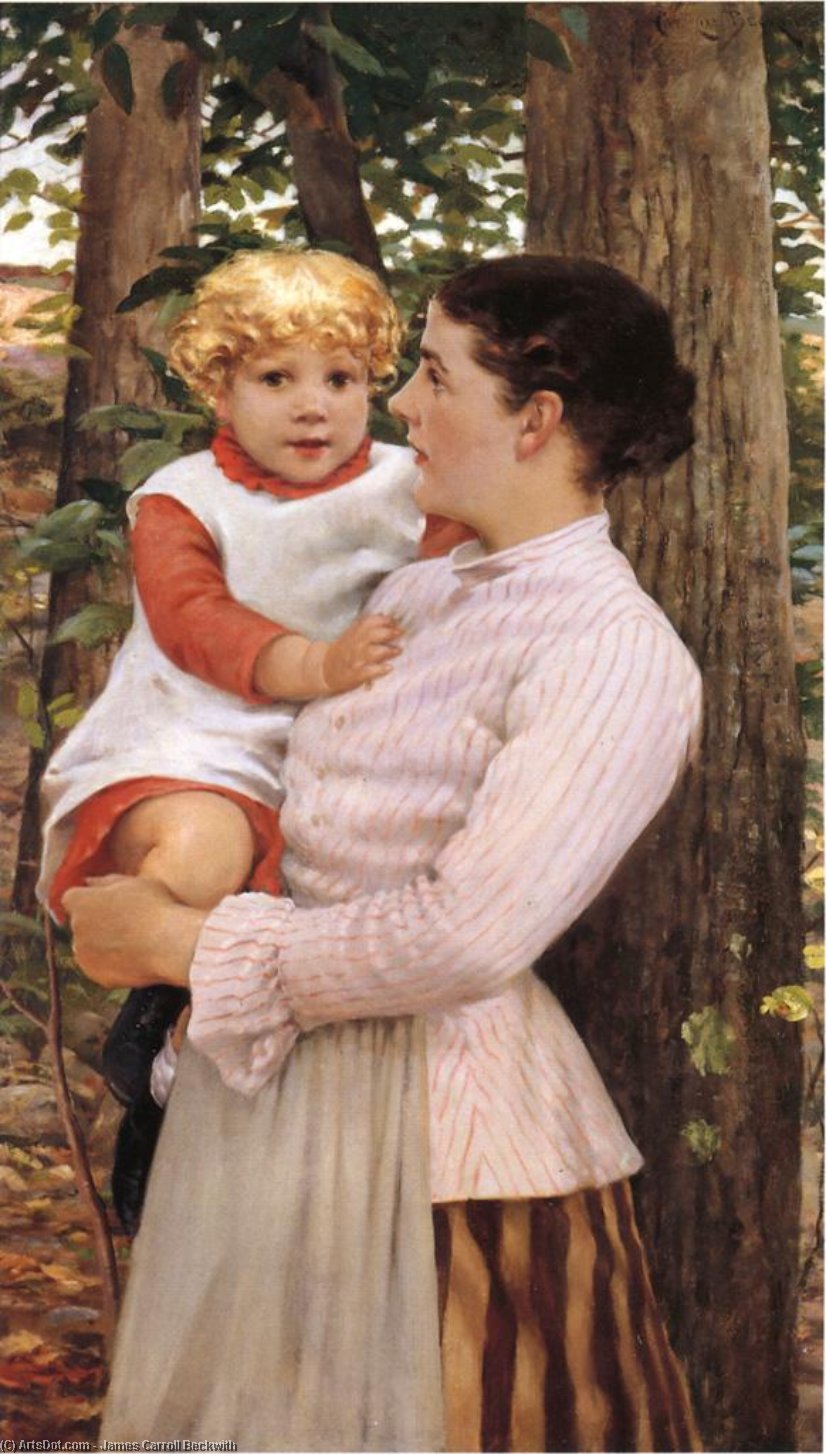 Wikioo.org - The Encyclopedia of Fine Arts - Painting, Artwork by James Carroll Beckwith - Mother and Child