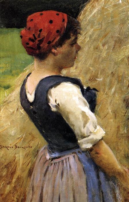 Wikioo.org - The Encyclopedia of Fine Arts - Painting, Artwork by James Carroll Beckwith - Normandy Girl