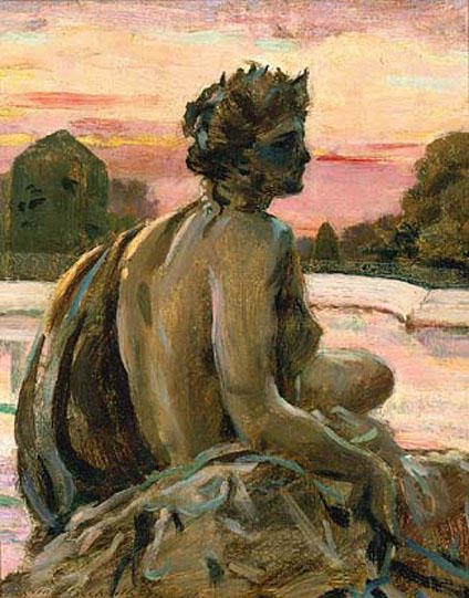 Wikioo.org - The Encyclopedia of Fine Arts - Painting, Artwork by James Carroll Beckwith - One of the Figures at the Parterre d'Eau