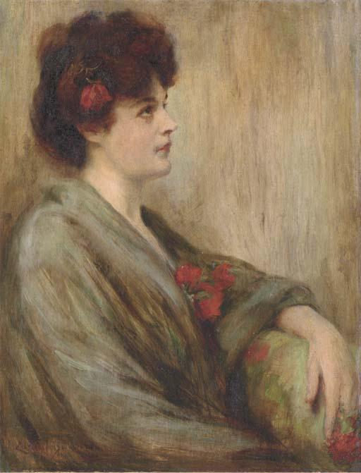 Wikioo.org - The Encyclopedia of Fine Arts - Painting, Artwork by James Carroll Beckwith - Portrait of Lida Rose McCabe