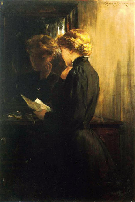 Wikioo.org - The Encyclopedia of Fine Arts - Painting, Artwork by James Carroll Beckwith - The Letter