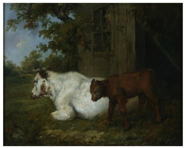 Wikioo.org - The Encyclopedia of Fine Arts - Painting, Artwork by James Ward - Cow and Calf