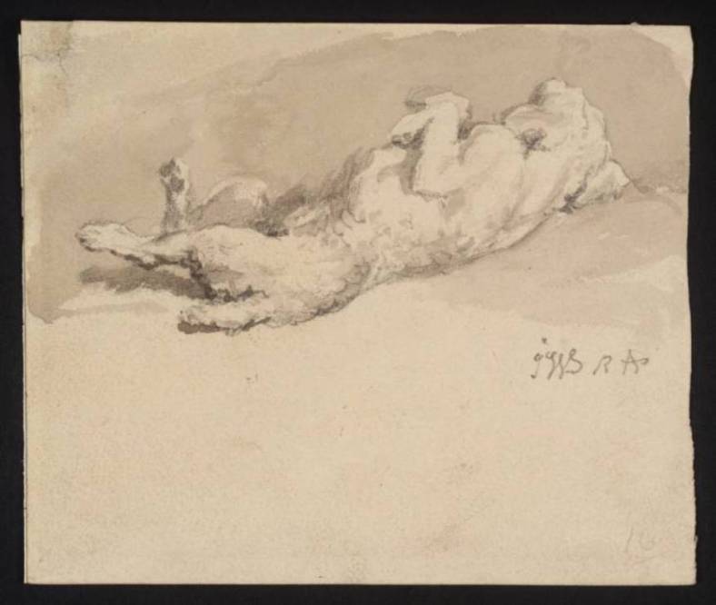 WikiOO.org - Enciclopédia das Belas Artes - Pintura, Arte por James Ward - James Ward A Dog Lying Down