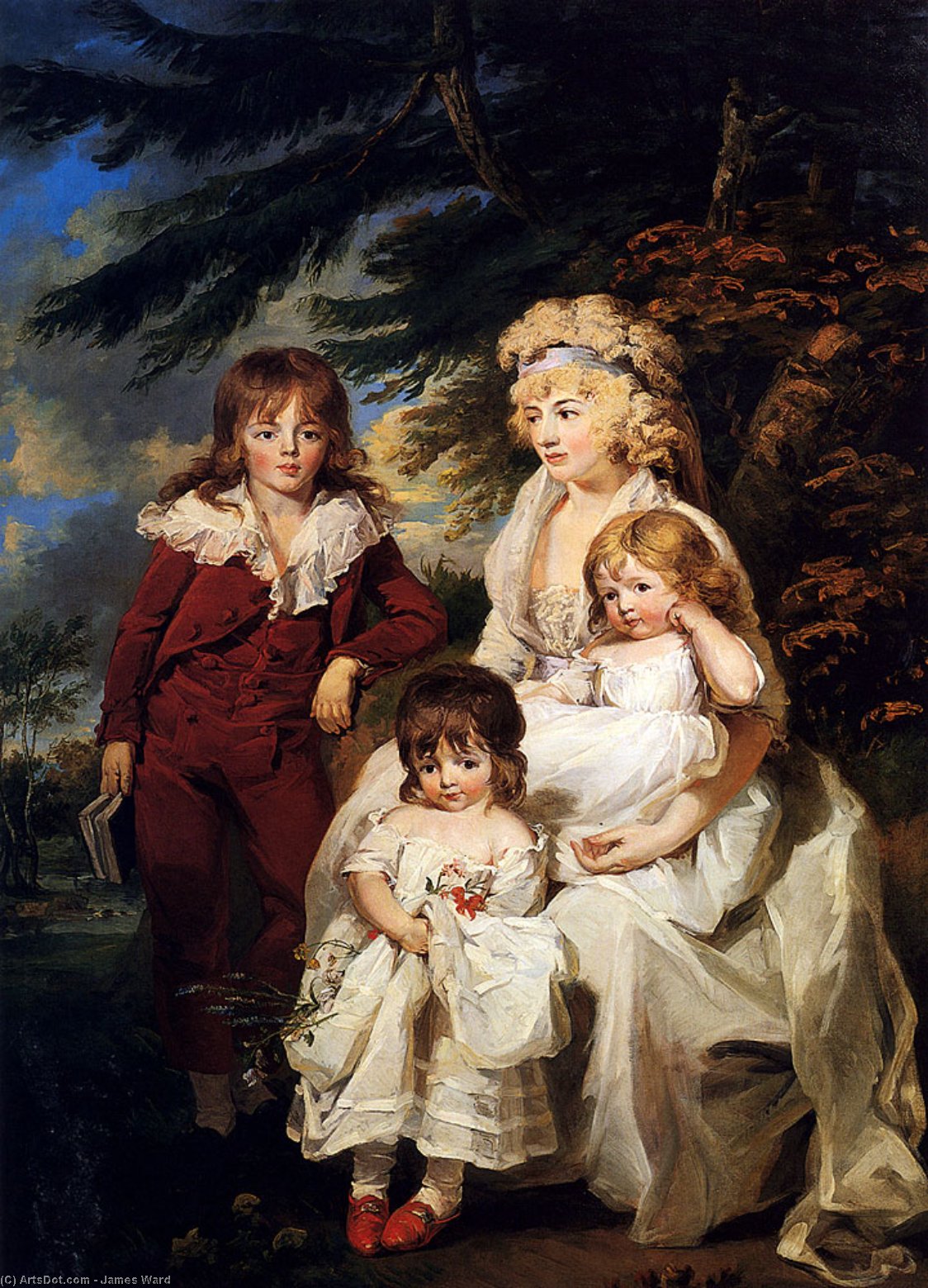 Wikioo.org - The Encyclopedia of Fine Arts - Painting, Artwork by James Ward - Portrait Of The Hon. Juliana Talbot, Mrs Michael Bryan, With Her Children