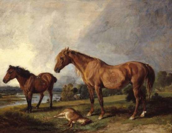 WikiOO.org - Enciklopedija dailės - Tapyba, meno kuriniai James Ward - Portraits of Blackthorn, a Broodmare, with Old Jack, a Favourite Pony