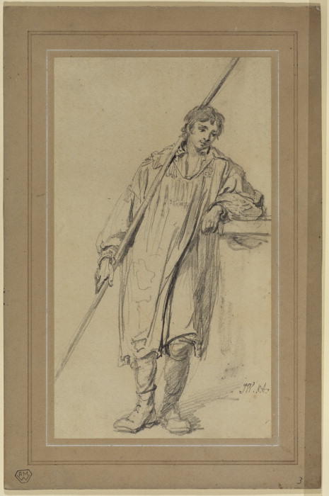 WikiOO.org - Encyclopedia of Fine Arts - Festés, Grafika James Ward - Young man in a smock
