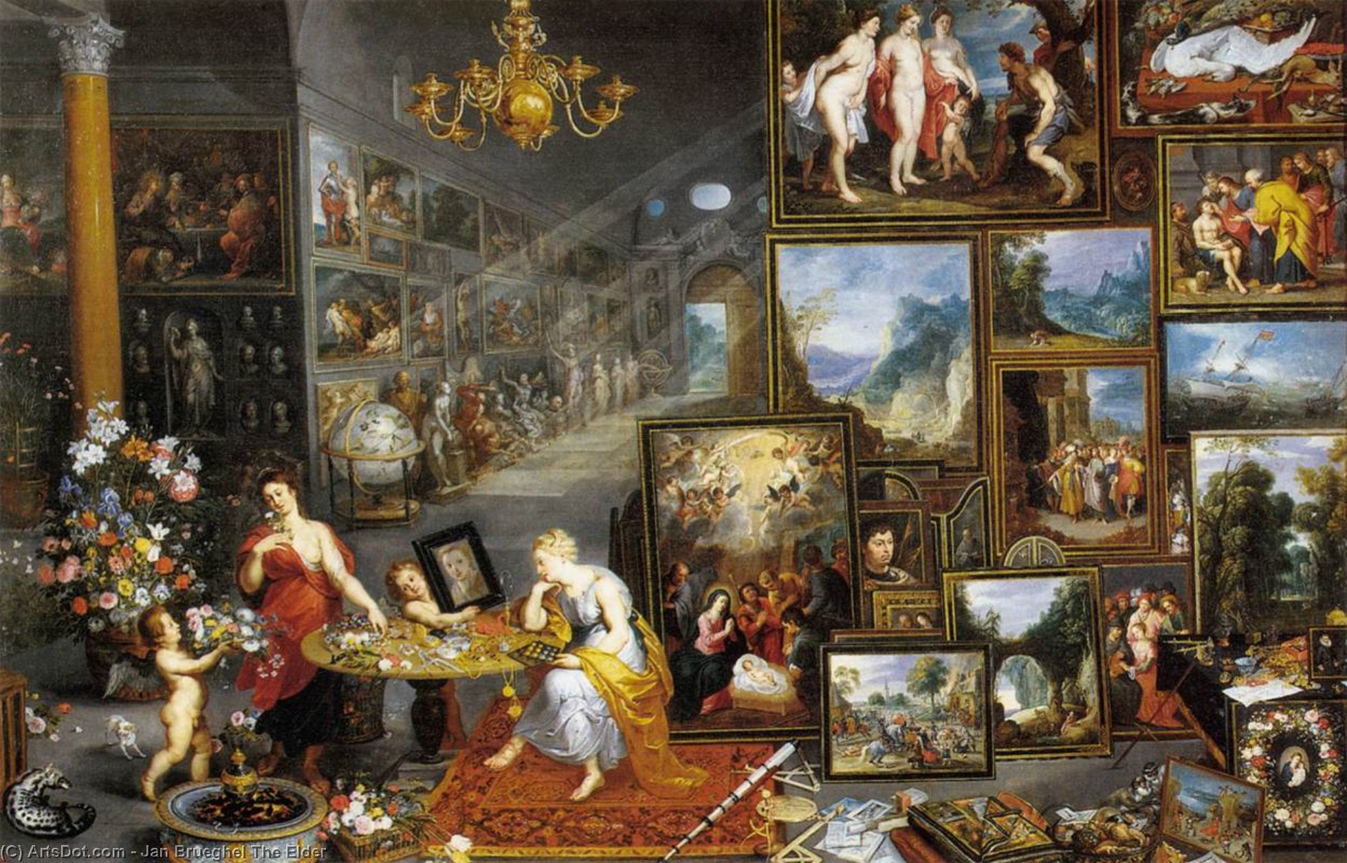 Wikioo.org - The Encyclopedia of Fine Arts - Painting, Artwork by Jan Brueghel The Elder - Allegory of Sight and Smell