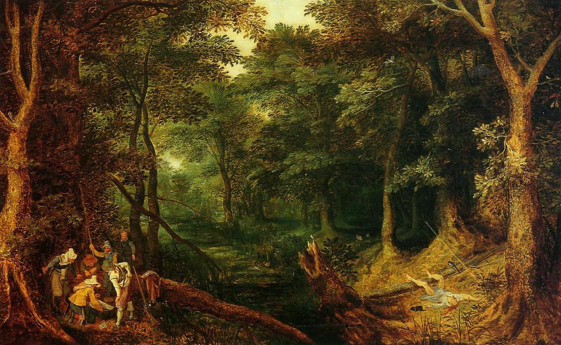 WikiOO.org - دایره المعارف هنرهای زیبا - نقاشی، آثار هنری Jan Brueghel The Elder - Ambush in the Woods