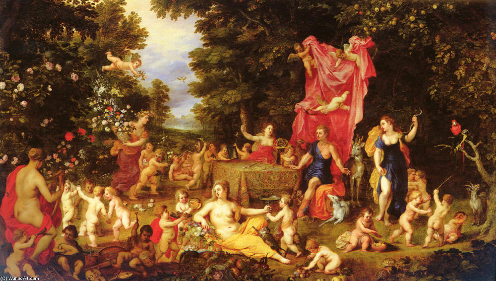Wikioo.org – L'Enciclopedia delle Belle Arti - Pittura, Opere di Jan Brueghel The Elder - Un Allegoria dei cinque sensi